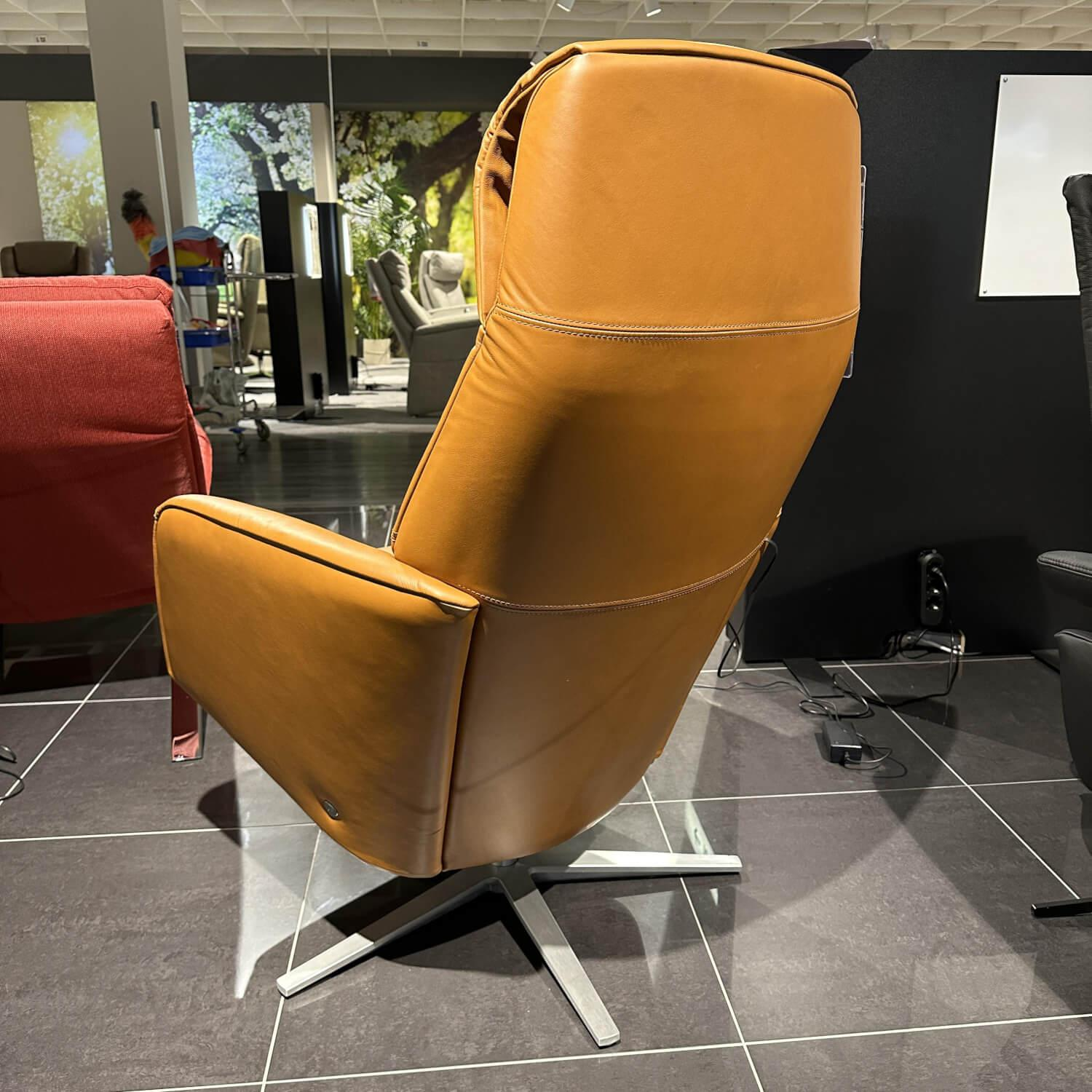 Stressless - Sessel Scott Power In Leder 094 Paloma 40 New Cognac Braun Gestell Sirius Base In Metall 46 Brushed Aluminium - 4
