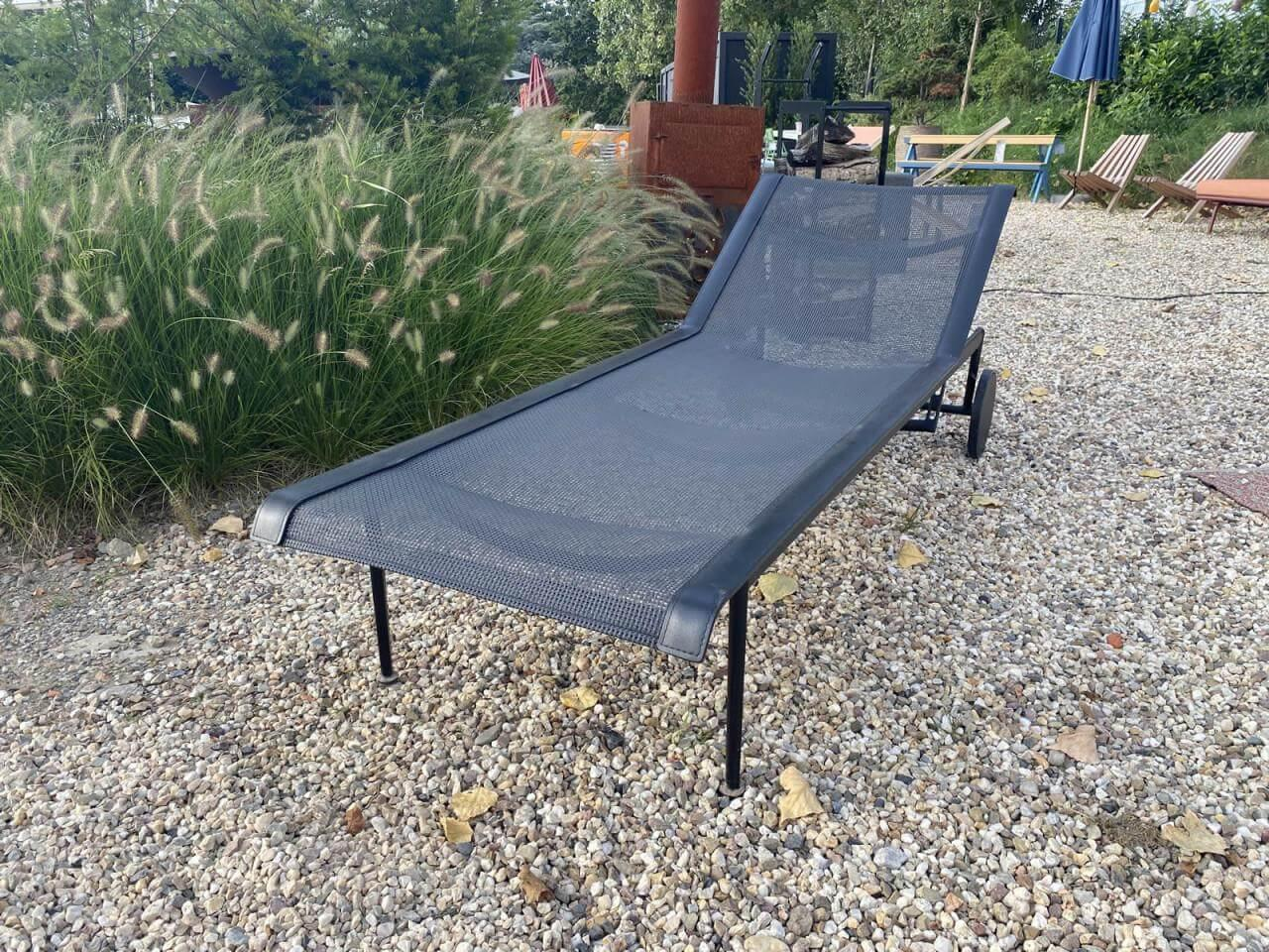 Knoll International - Gartenliege Richard Schultz Sitz Bänder Und Netz Onyxfarben Schwarz Gestell Onyxfarben Schwarz Beschichtet - 2