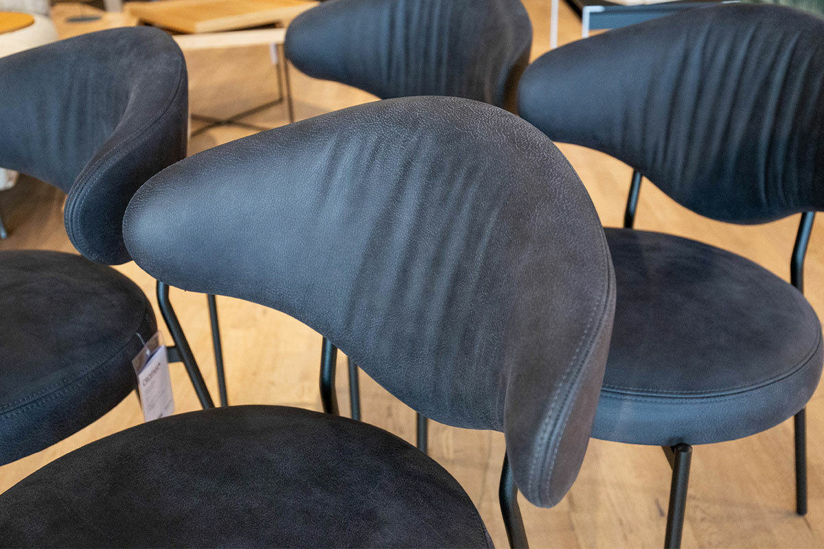 KFF - 4er-Set Stuhlgruppe Icon Leder Vintage 1901 Schwarz Gestell Schwarz - 5