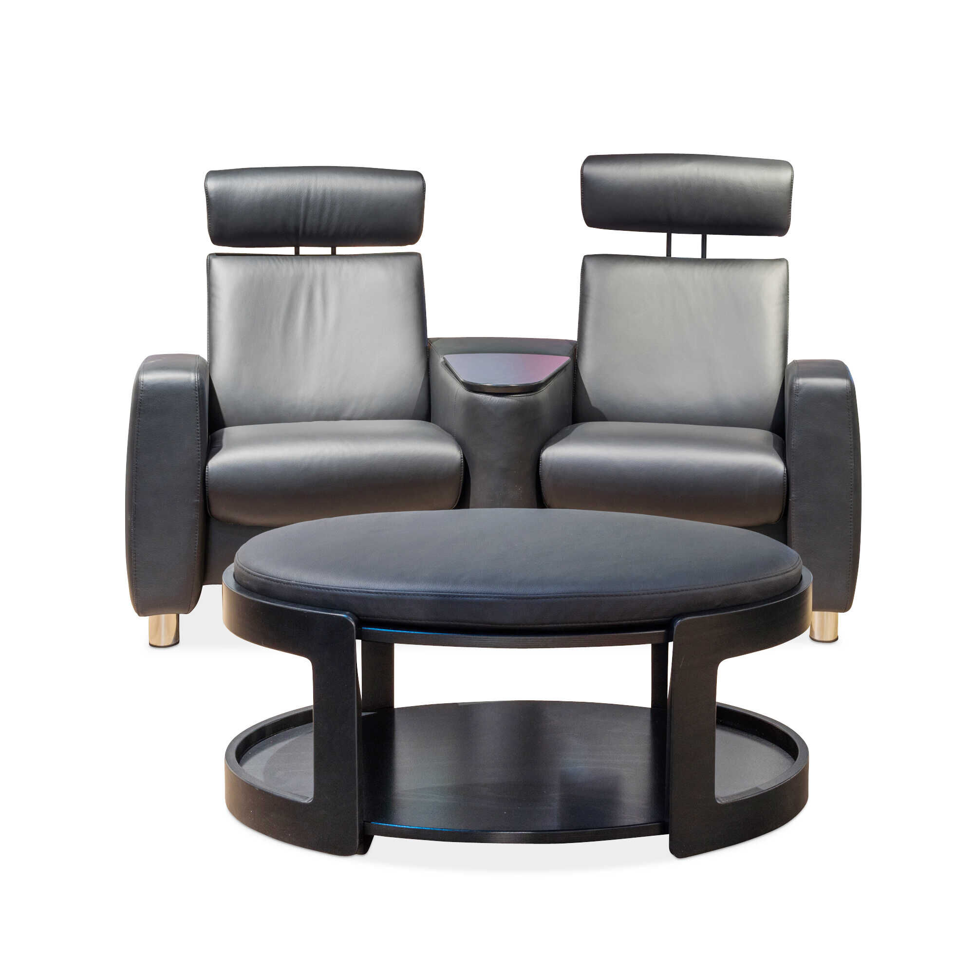 DSC00346 Stressless - Heimkino Arion Leder Schwarz Mit Hocker - 1