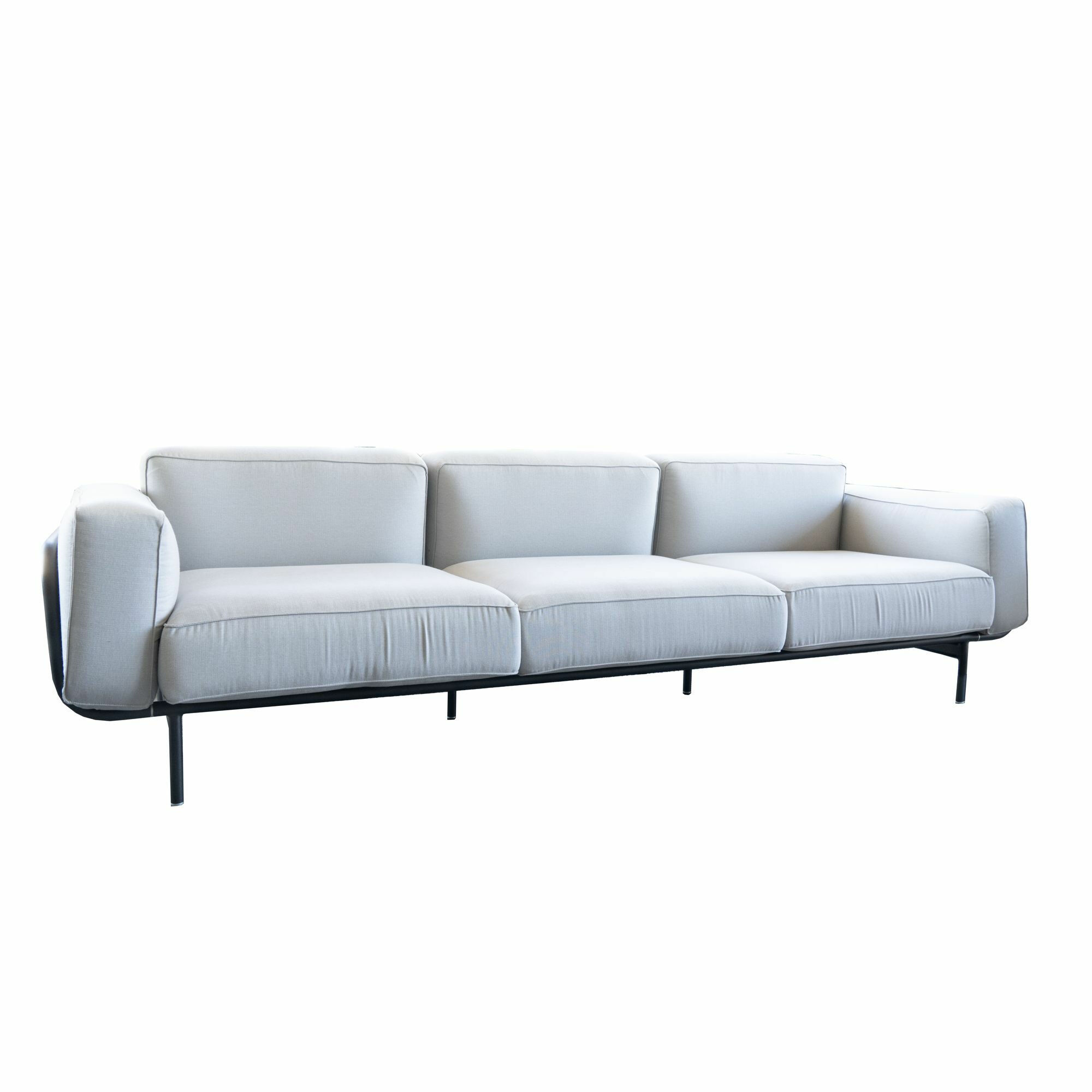 RODA - Sofa Estendo 003 Stoff Shore Steel S25 Grau Gestell Aluminium Smoke 01 Schwarz Pulverbeschichtet  - 1