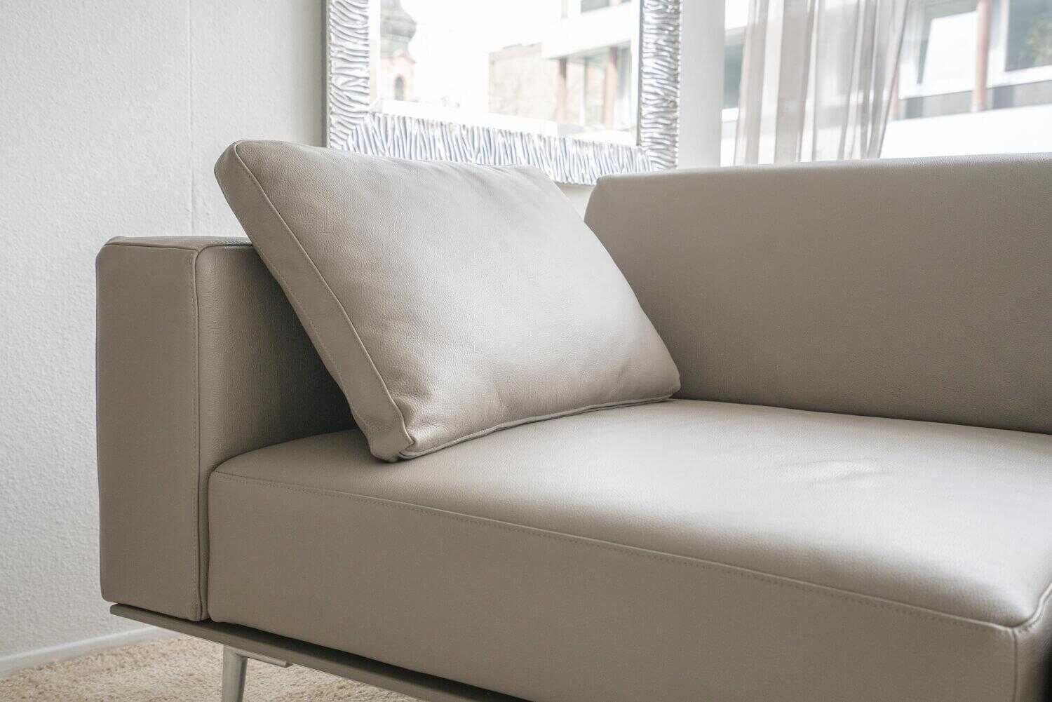 Franz Fertig - Schlafsofa Milan in Leder Grau braun - 6