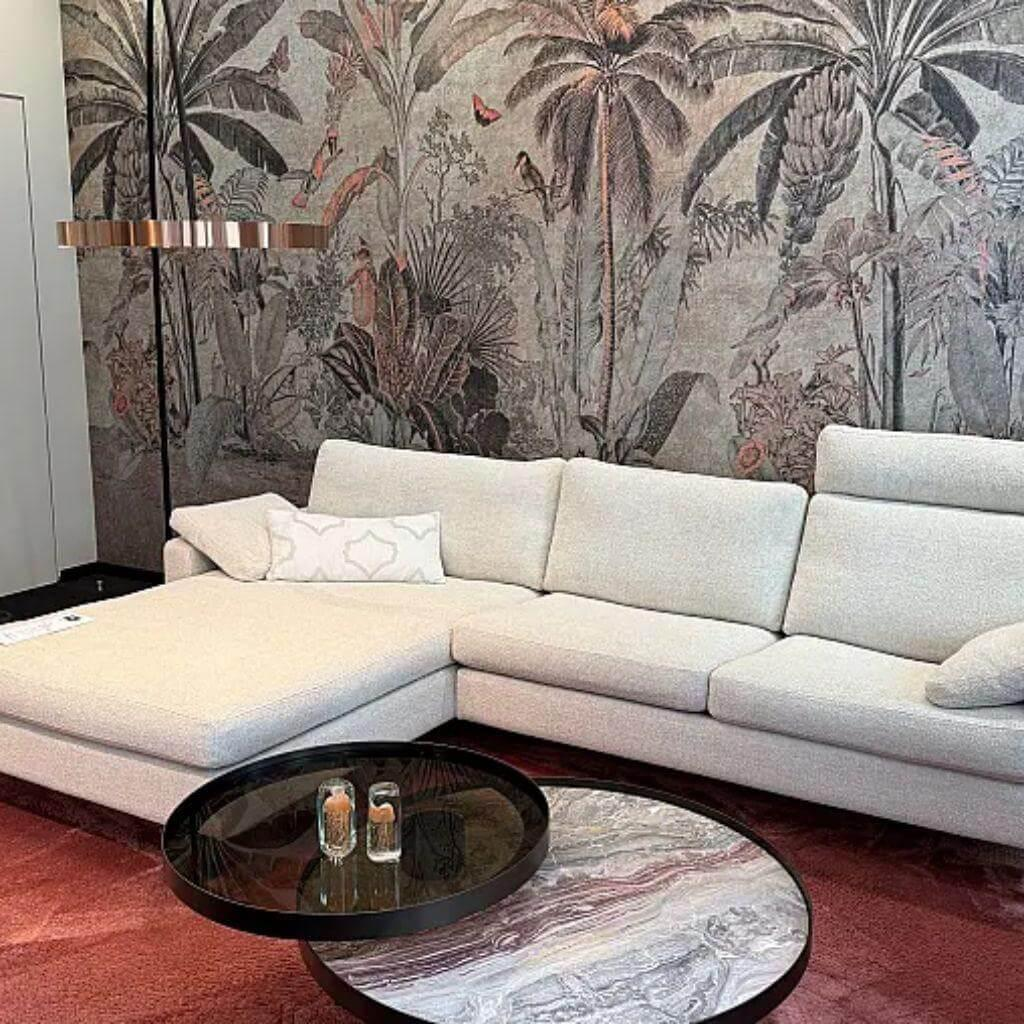COR - Sofa Conseta Stoff 8207 Muschel Creme Gestell Metall F05 Schwarz - 4