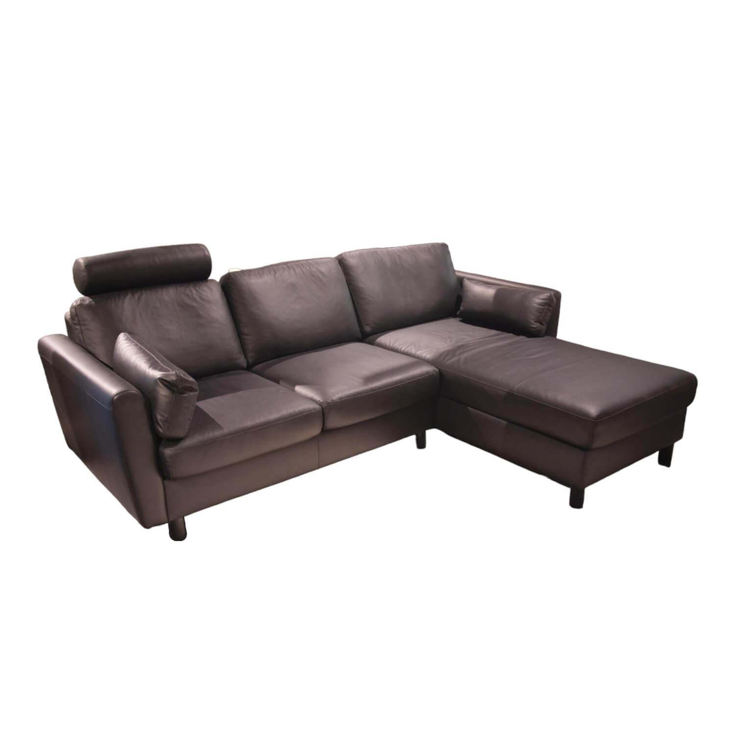 Stressless - Ecksofa Emma Leder 094 Paloma 19 Schwarz Fuß 022 Holz Konisch Schwarz Gebeizt - 1