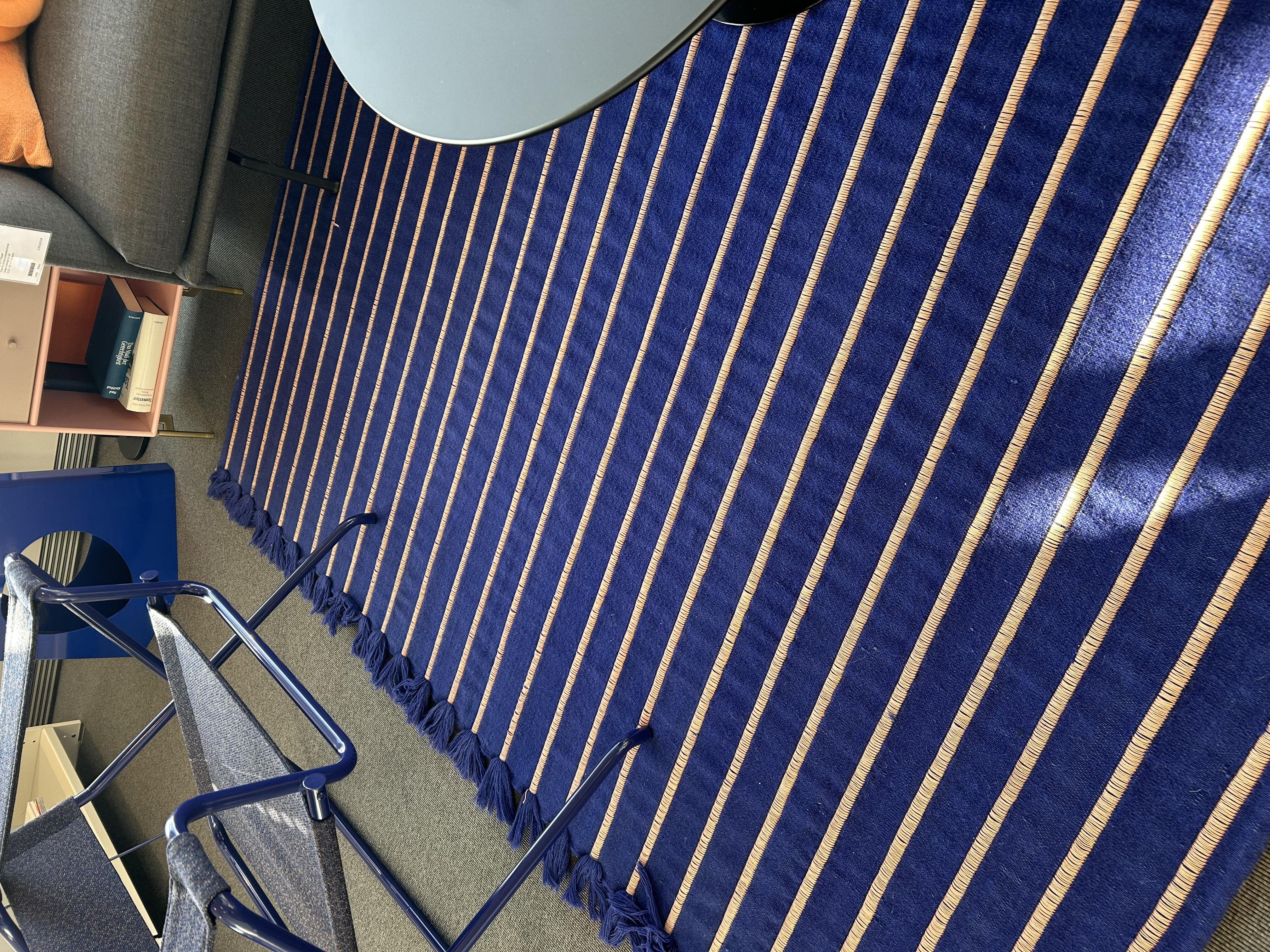 Reuber Henning - Teppich RIB Medium Blue Pink Blau Rosa Neuseelandwolle Und Baumwolle Handgewebt 200x300 - 6