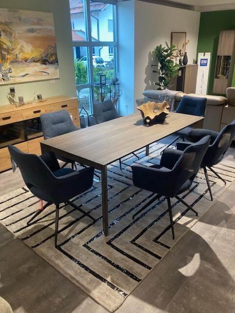 Natura - Tisch Saratoga Buche Massiv Silbergrau Geölt Mit Auszug - 9