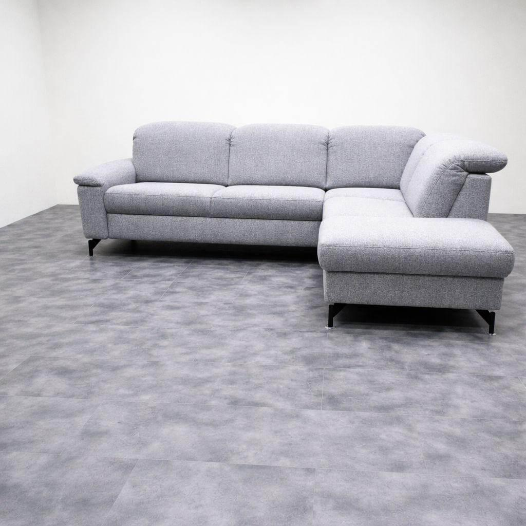 himolla - Ecksofa 2,5-Sitzig 1590 Stoff 10Bahama Ashgrey Grau Kopfteil Manuell Verstellbar Gestell Metall Pulverbeschichtet Anthrazit - 4