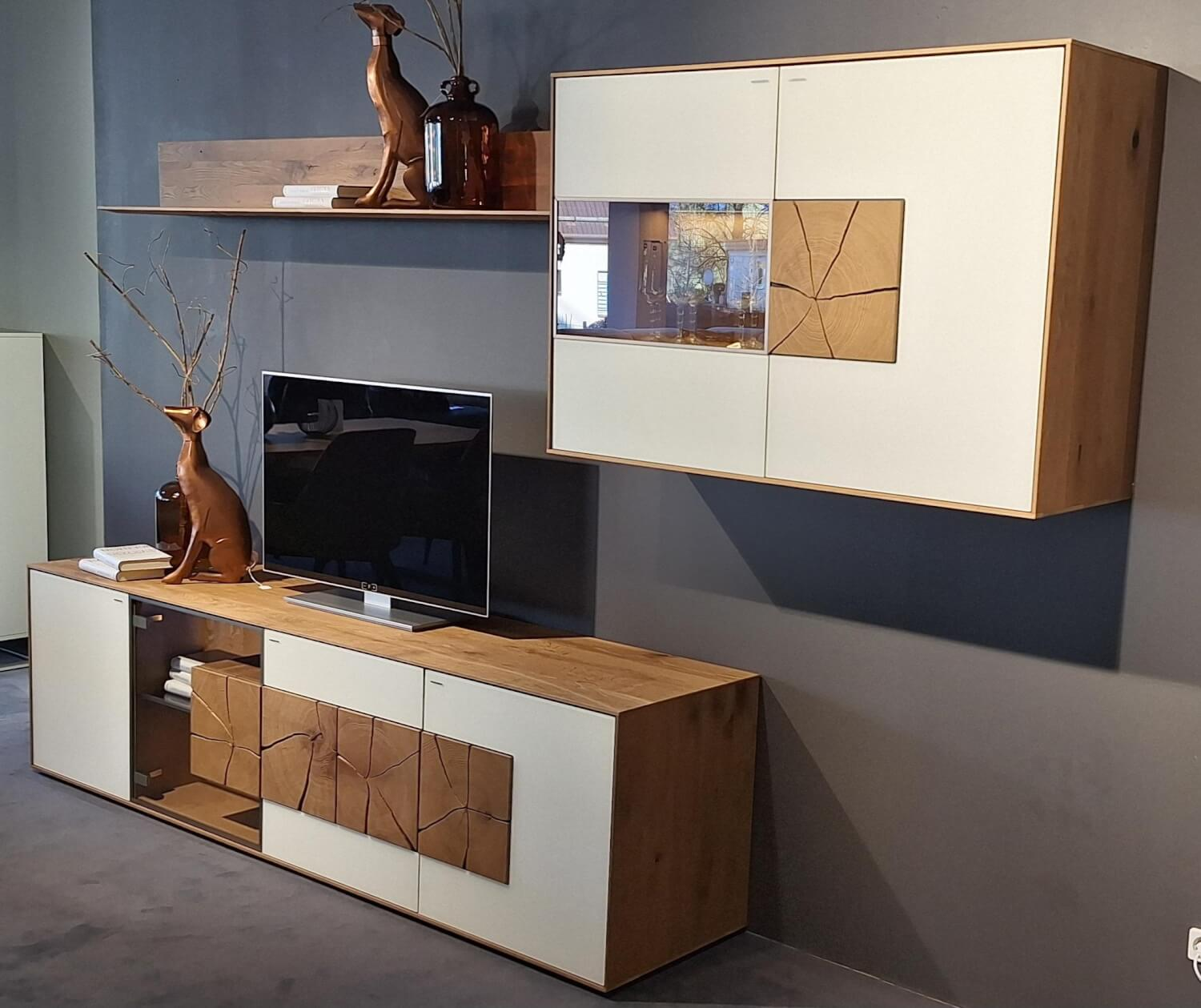 Hartmann - Wohnwand Caya Glas Weiß Kerneiche Umato - 4