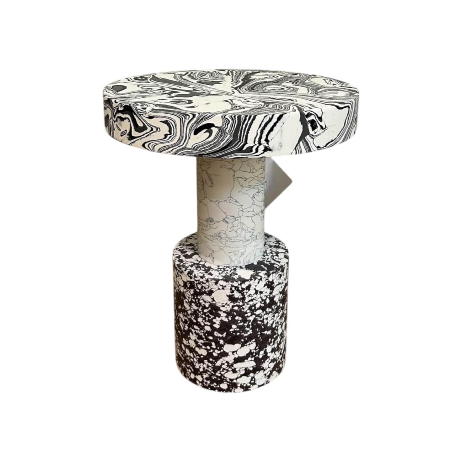 Tom Dixon - Beistelltisch Siwrl Table Large Marmor Mehrfarbig Weiß Schwarz - 1