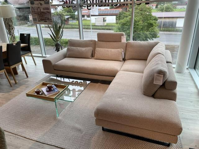 Activineo - Ecksofa Belladonna Stoff 4 Dream 01 Nature Beige Creme Füße Schwarz - 4