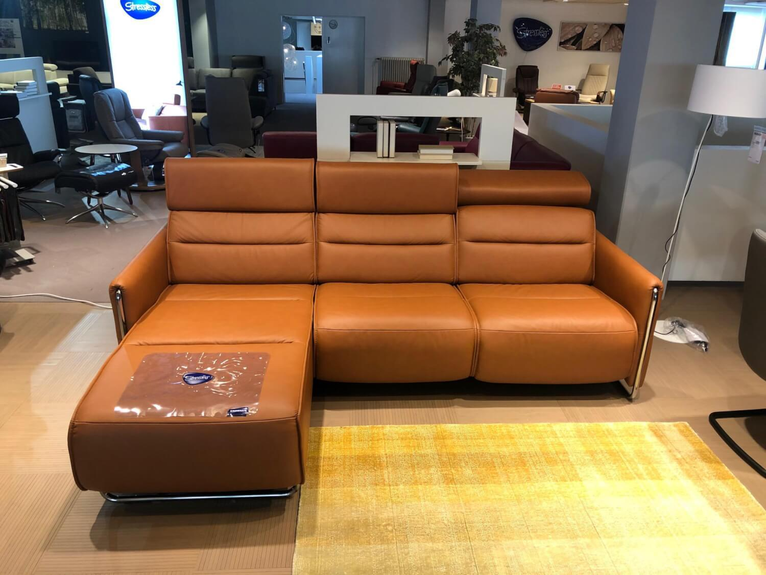 Stressless - Ecksofa Emily Leder Paloma Cognac Gestell Chrom - 2