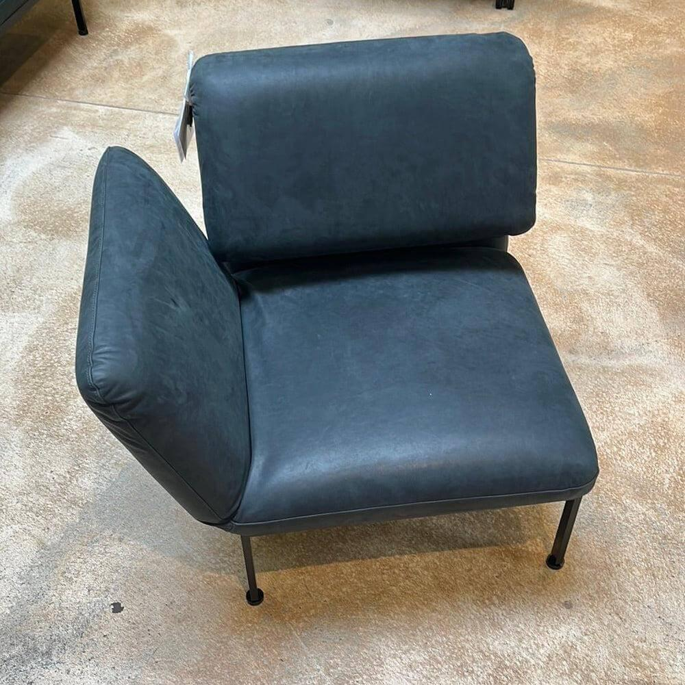 Brühl - Sessel Roro Small Leder Glove Schwarz Gestell Schwarz Pulverbeschichtet Mit Rollen Schwarz - 3
