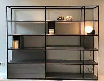 Interlübke - Regal Tado Profil Schwarz Eloxiert Front Und Rückwand Lack Silbergrau Metallic M11 - 4