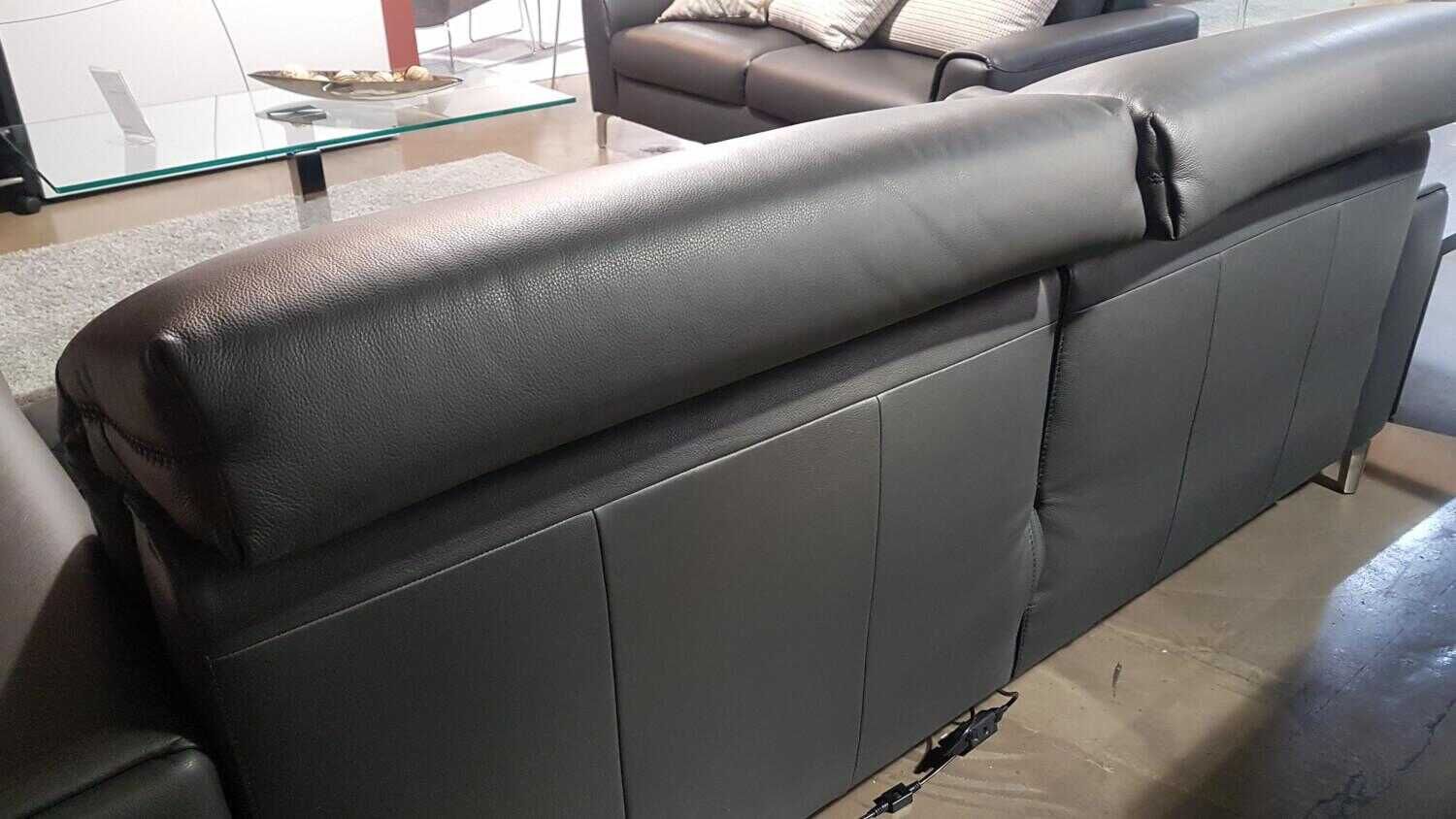 Garnitur Venosa Leder Montana Basalto Grau 2 Sofas