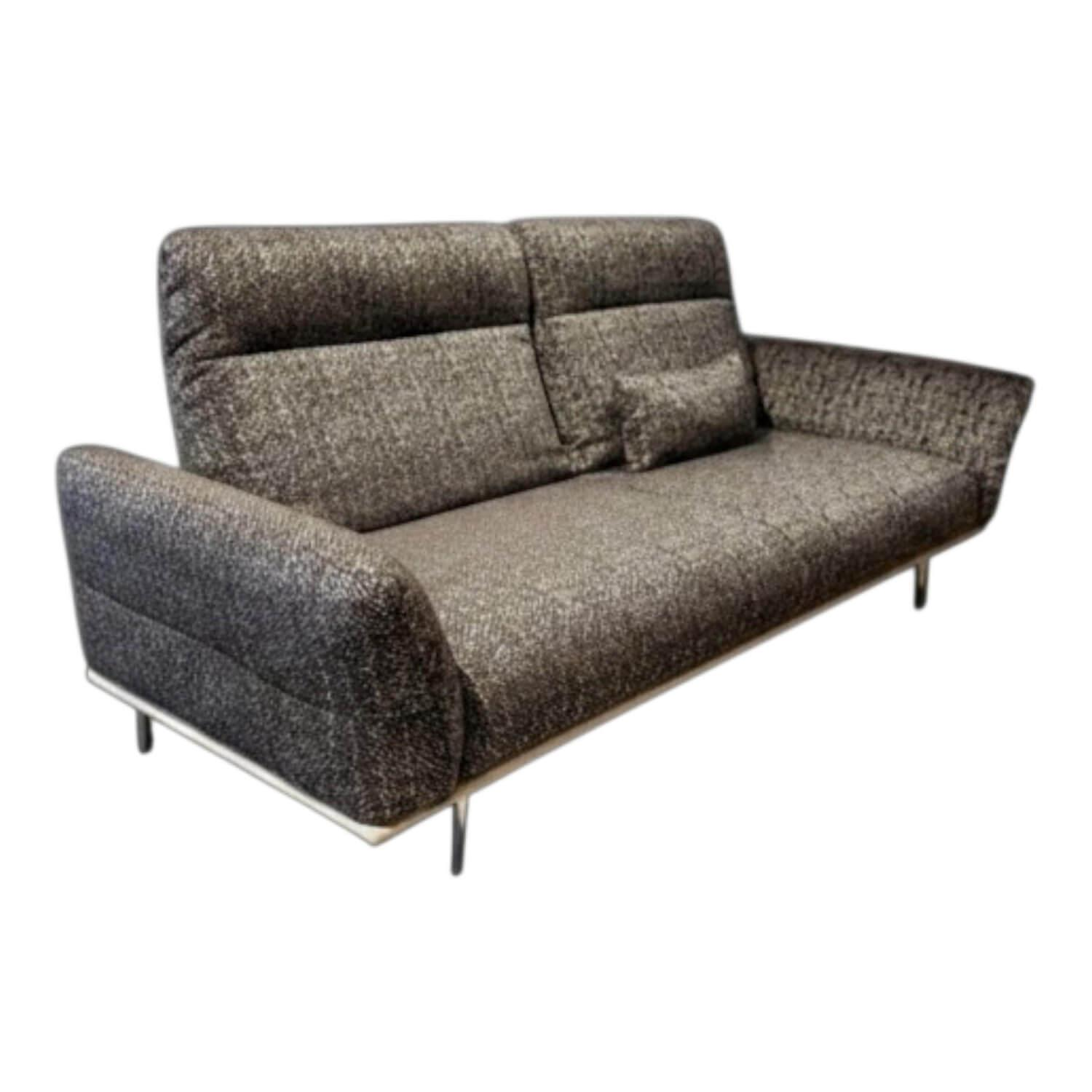 Hülsta - Sofa hs.460 Stoff 08274 Schwarz-Blau Füße Aluminium - 1