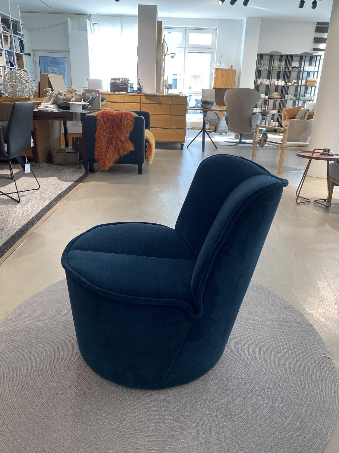 COR - Sessel Nenou Stoff 8170 Ozean Dunkelblau Inklusive Hocker - 2