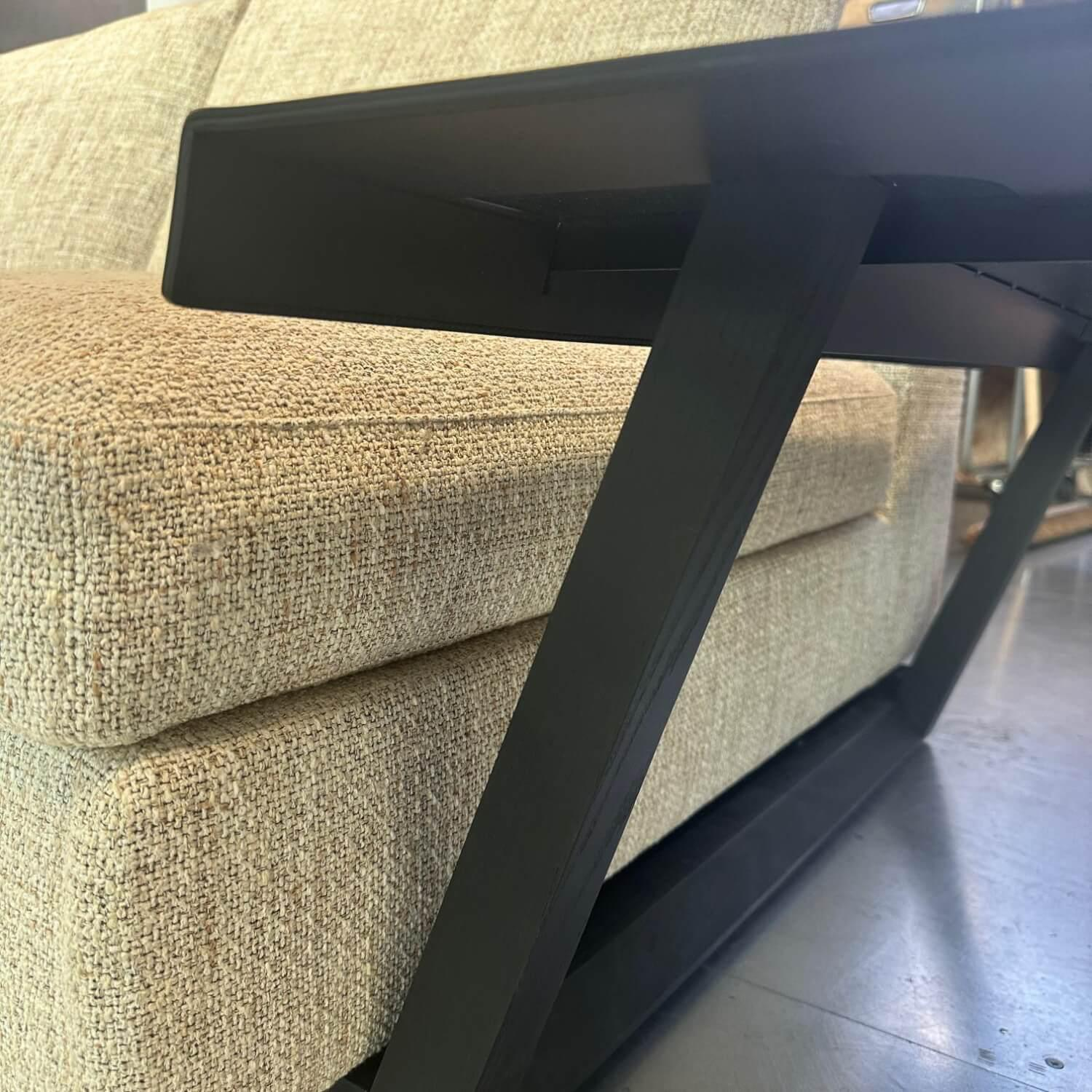 Walter Knoll - Ecksofa Living Landscape 755 Stoff Sorel 7871 Smoke Quartz Grau Beige Sockel Buche Schwarz Lackiert Mit Tischelement - 6