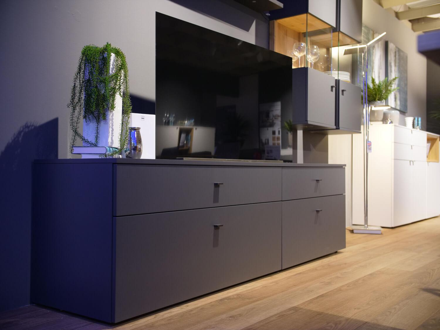 Mondo - Wohnwand Futura - 9752 Lack Schiefer Grau Matt PG2 - 2