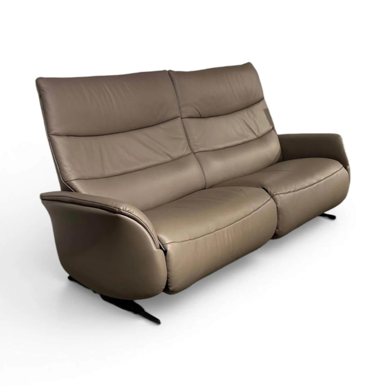 himolla - Sofa 4081 Cumuly Leder Longlife Soft Rauch Braun Füße Metall Anthrazit Inkl. Relaxfunktion - 3