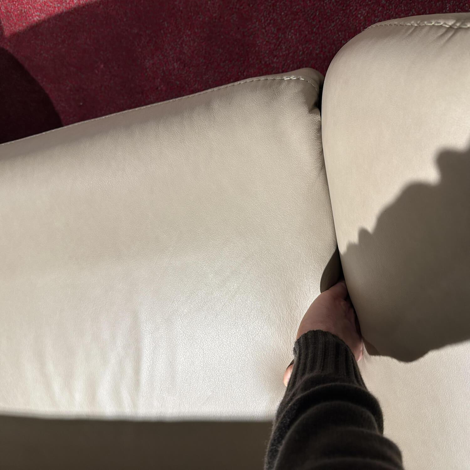 Musterring - Ecksofa MR 280 Leder Cloudy 60 Desert Beige Metallfuß Schwarz Mit Kopfpolsterverstellung - 5