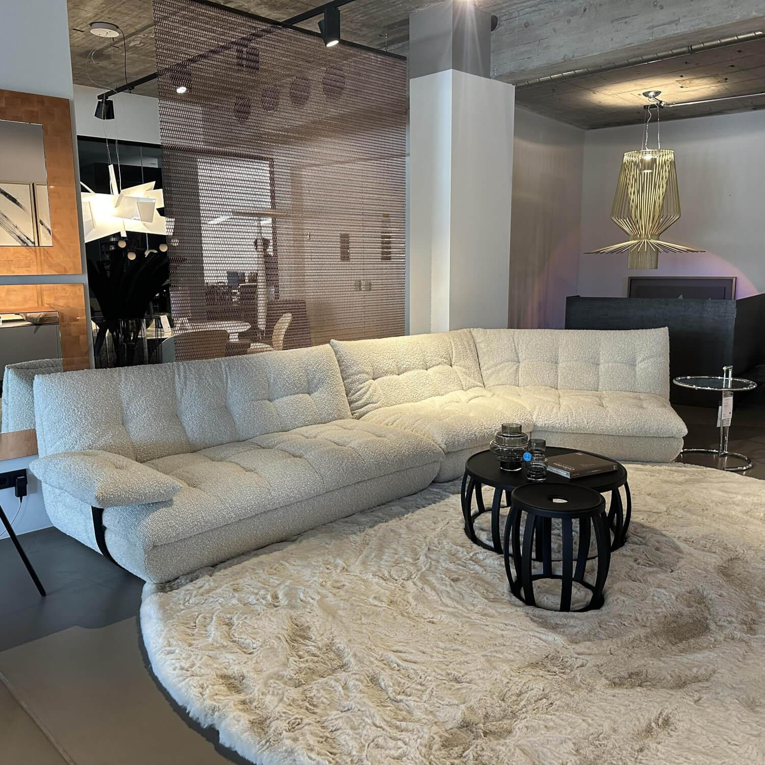 IP Design - Sofa Soulmate Stoff Zoey 171 Creme Beige Gestell Massivholz Füße Kunststoff Schwarz - 4