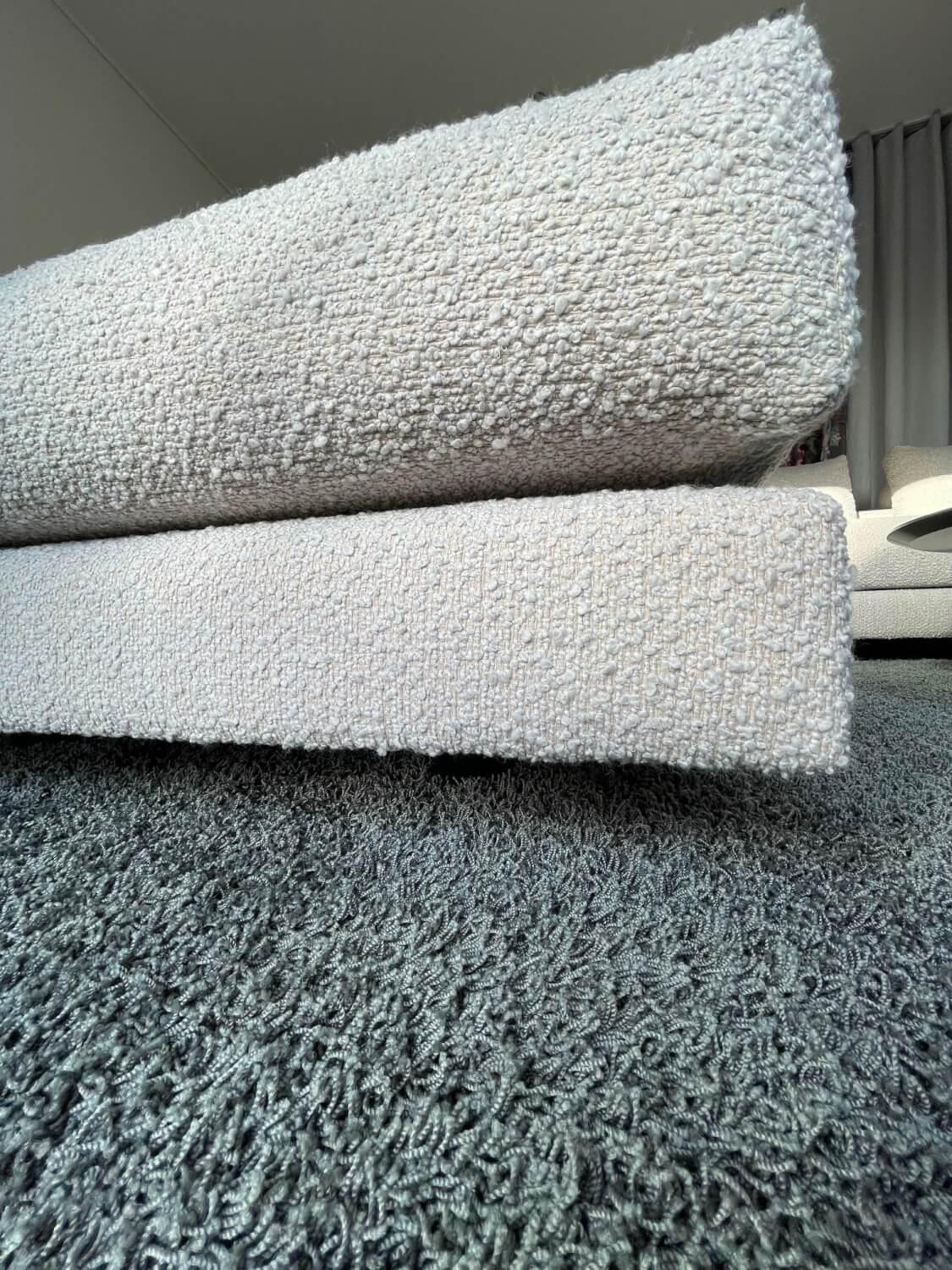 Violetta - Ecksofa Boxspring Stoff 30 Universe 019 Greige Grau mit 4 Rückenkissen - 9