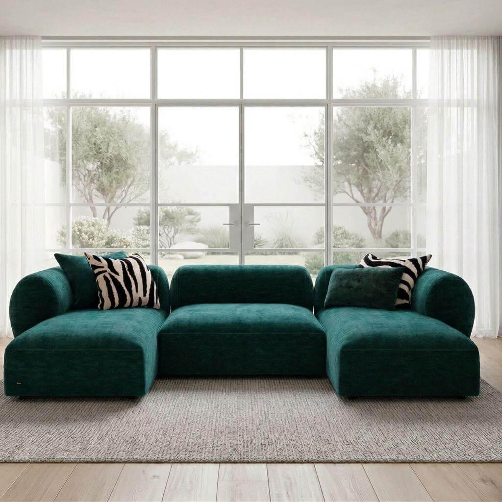 Bretz - Sofa Modulares Sofasystem Tharuun TDAli-U-TDAre 100 Stoff 67 7137 Emerald Grün - 2