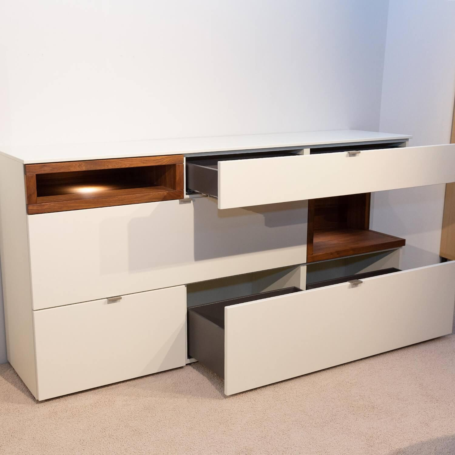 Venjakob - Sideboard LS 2680 Lack Weiß Matt Offenes Fach Colorado Nussbaum Geölt - 4