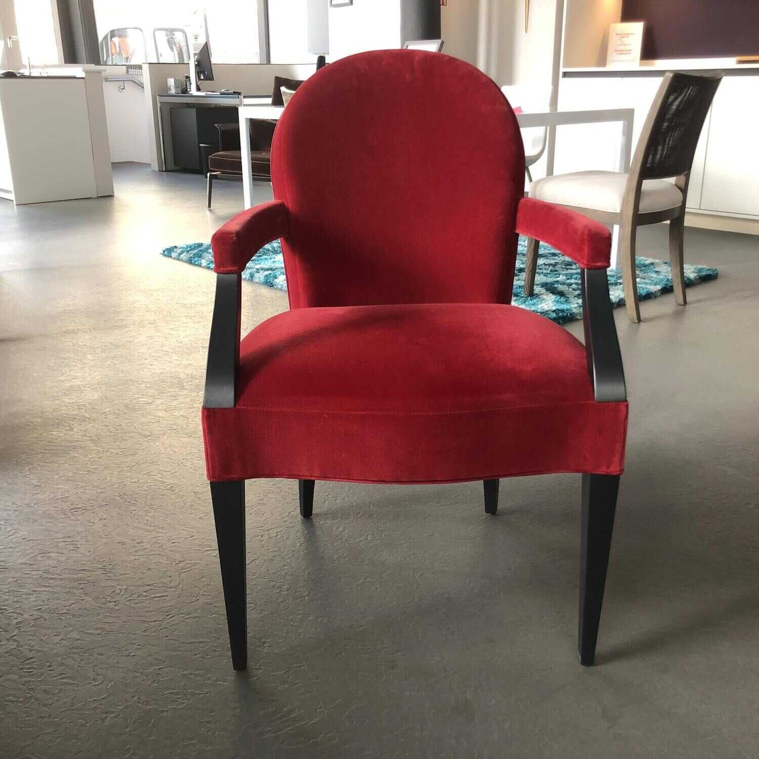 2er-Set Stuhl Thed Side Chair Stoff Velvet Rot mit und ohne Armlehne