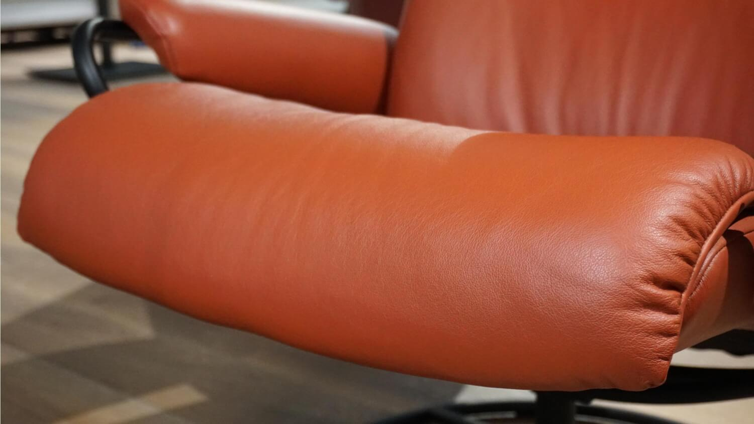 Stressless - Sessel Tokyo M Leder Dark Henna Rot Gestell Matte Black Schwarz Inklusive Hocker - 3