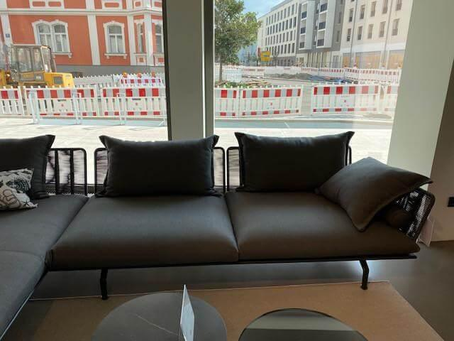 Talenti - Outdoorsofa Cruise Stoff Rope Dark Grey R10 Grau Gestell Graphit Grau Inklusive Outdoorparavent Und Kissen - 3