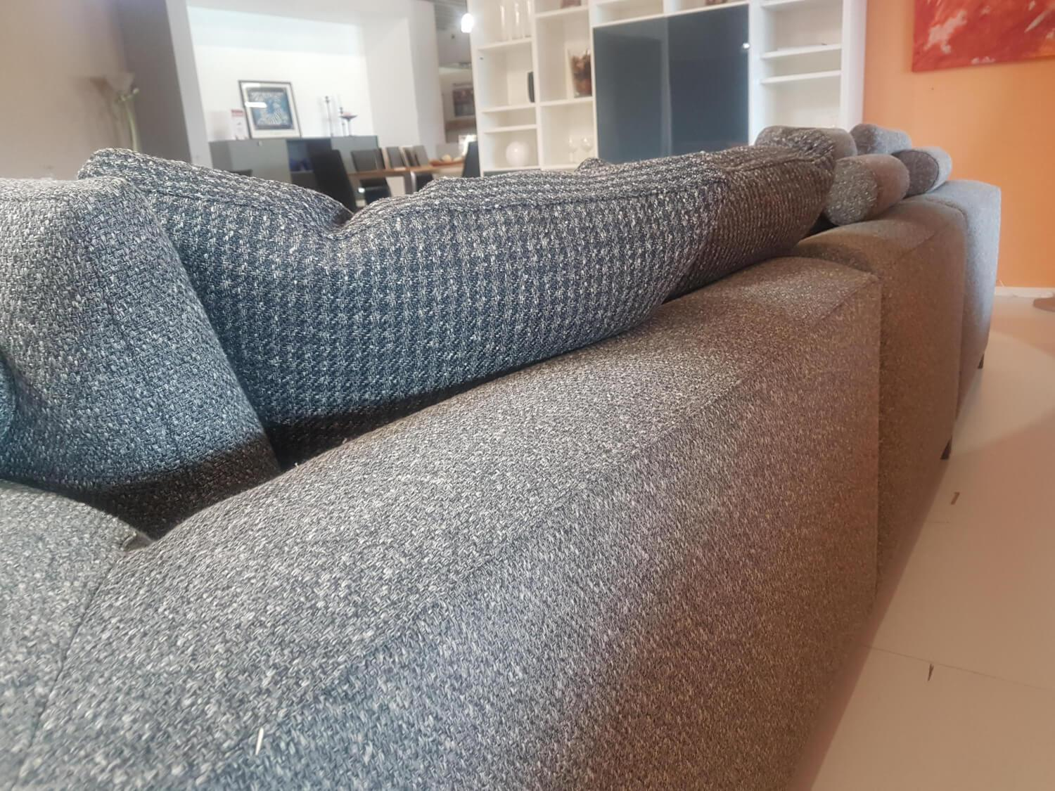 B&B Italia - Ecksofa Michel Club Stoff Laveno Schiefer Grau Gestell Metall Schwarz Lackiert - 10