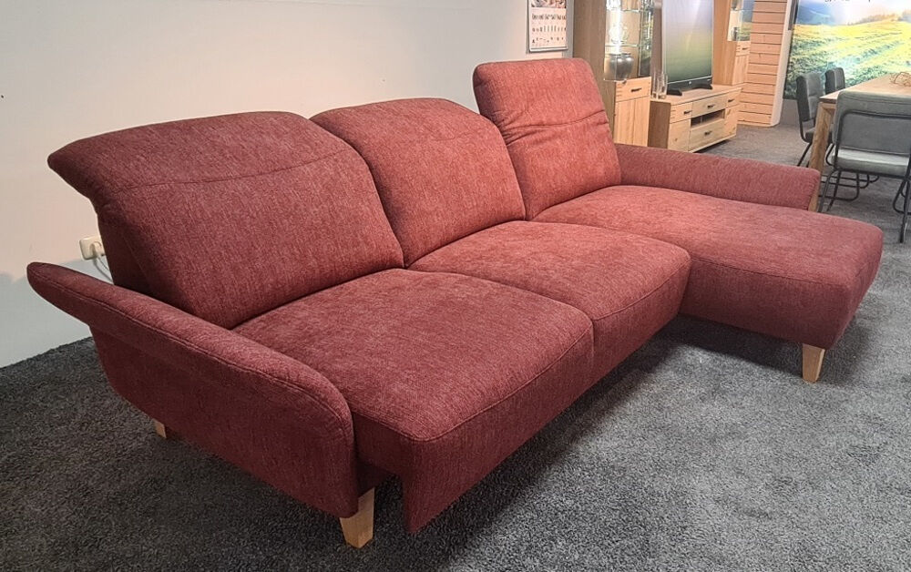 DFM - Ecksofa BelAmi Stoff Lugo 31 Marsala Rot Füße Eiche Geölt - 2