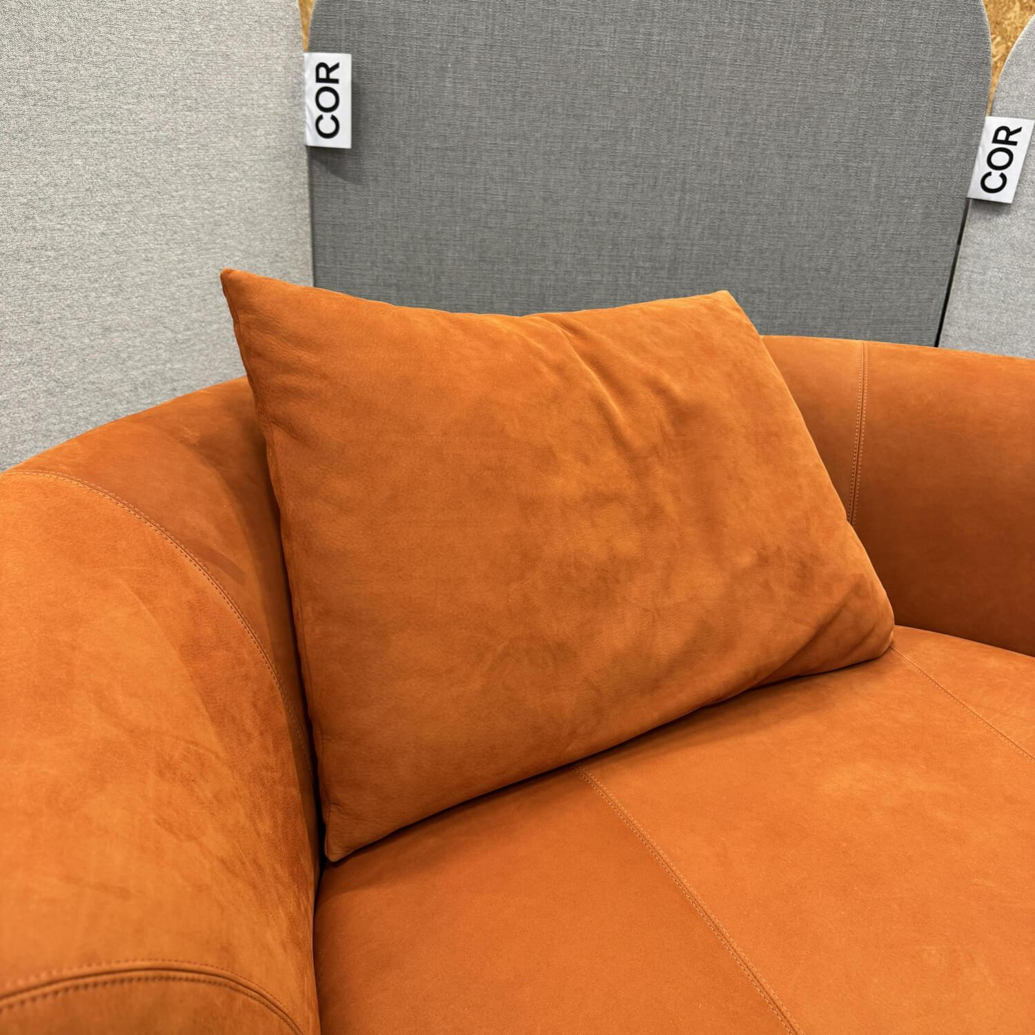 COR - Recamiere Siwa 58201 Leder 685 Terrakotta Orange Braun Inklusive Rückenkissen - 7