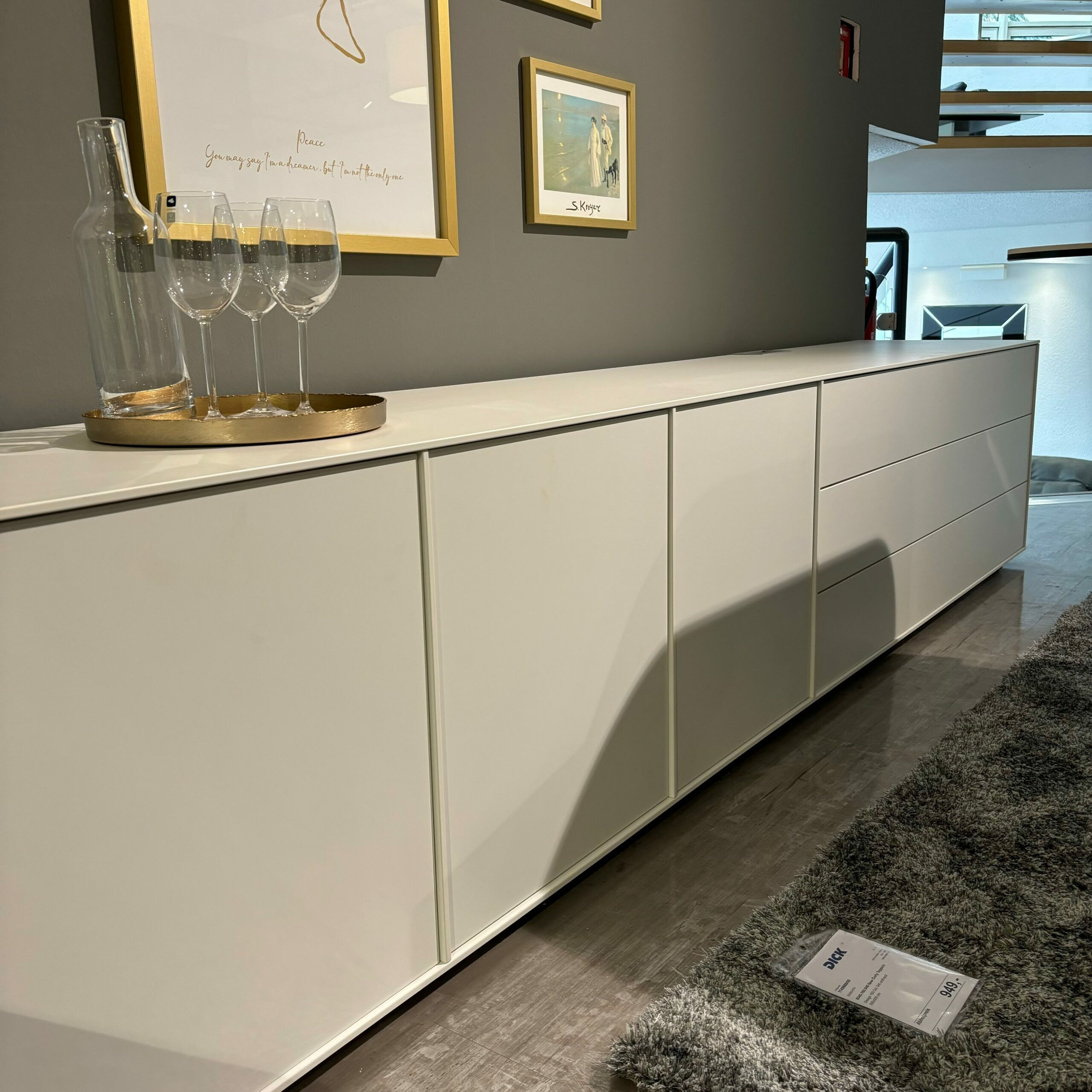 Musterring - Sideboard Rose Casello Lack Weiß Inklusive Kabeldurchlass  - 6
