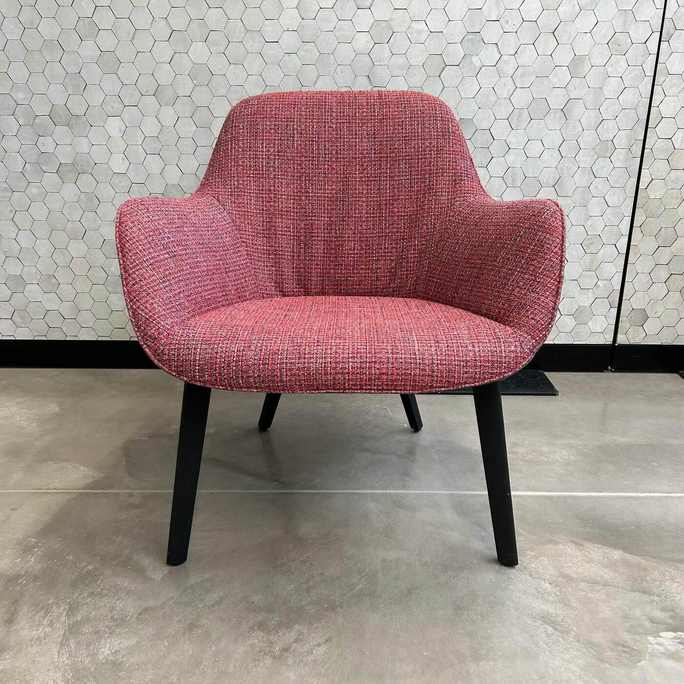 Walter Knoll - Armlehnstuhl Sheru 353 10C Innen Stoff Oakworth Cassis 2949 14 Rosa Rot Außen Vintage Night Blue Schwarz Gestell Schwarz - 6
