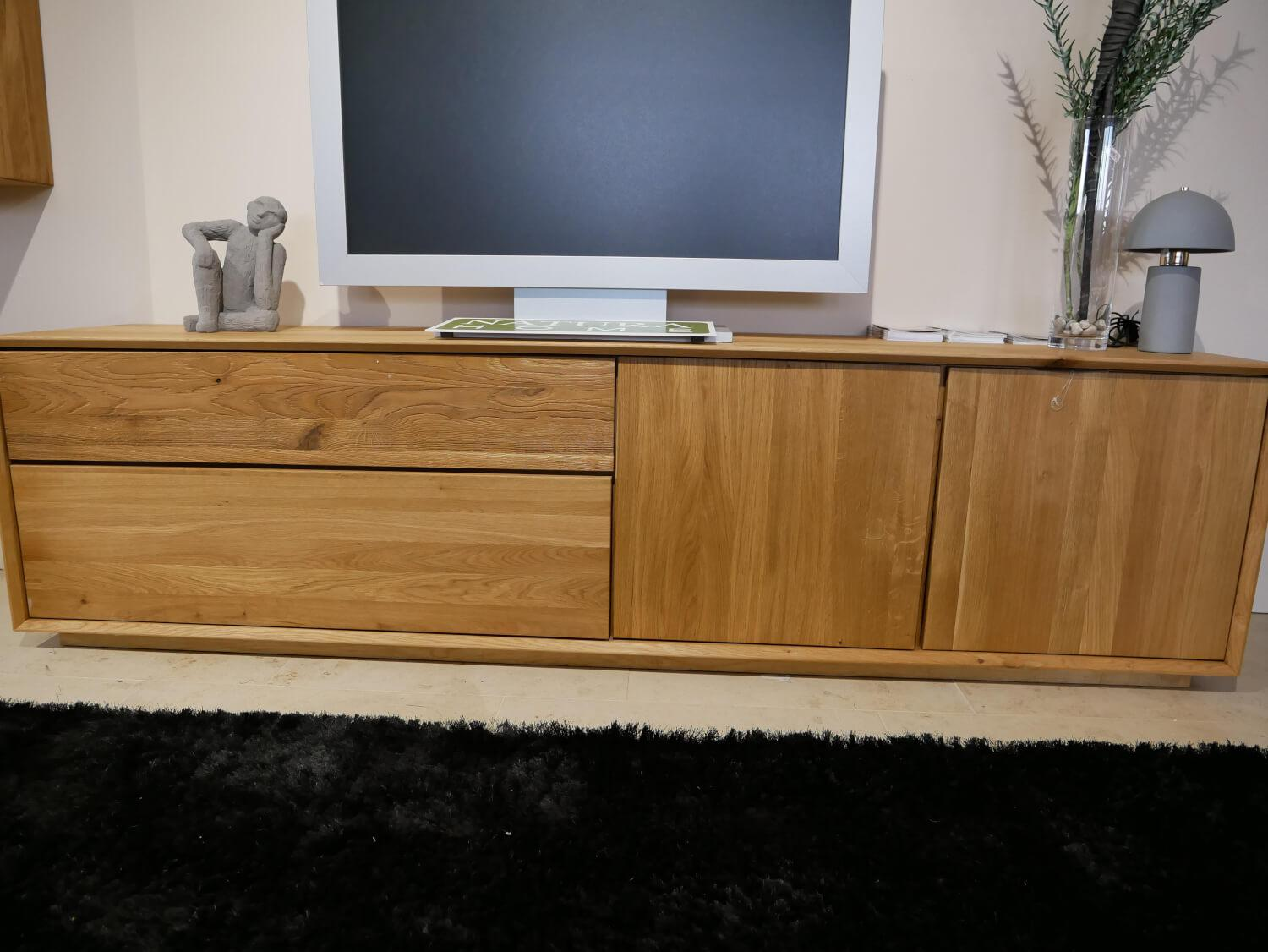 Natura - Wohnwand Missoula Wildeiche Massiv Geölt mit Schroppung - 6