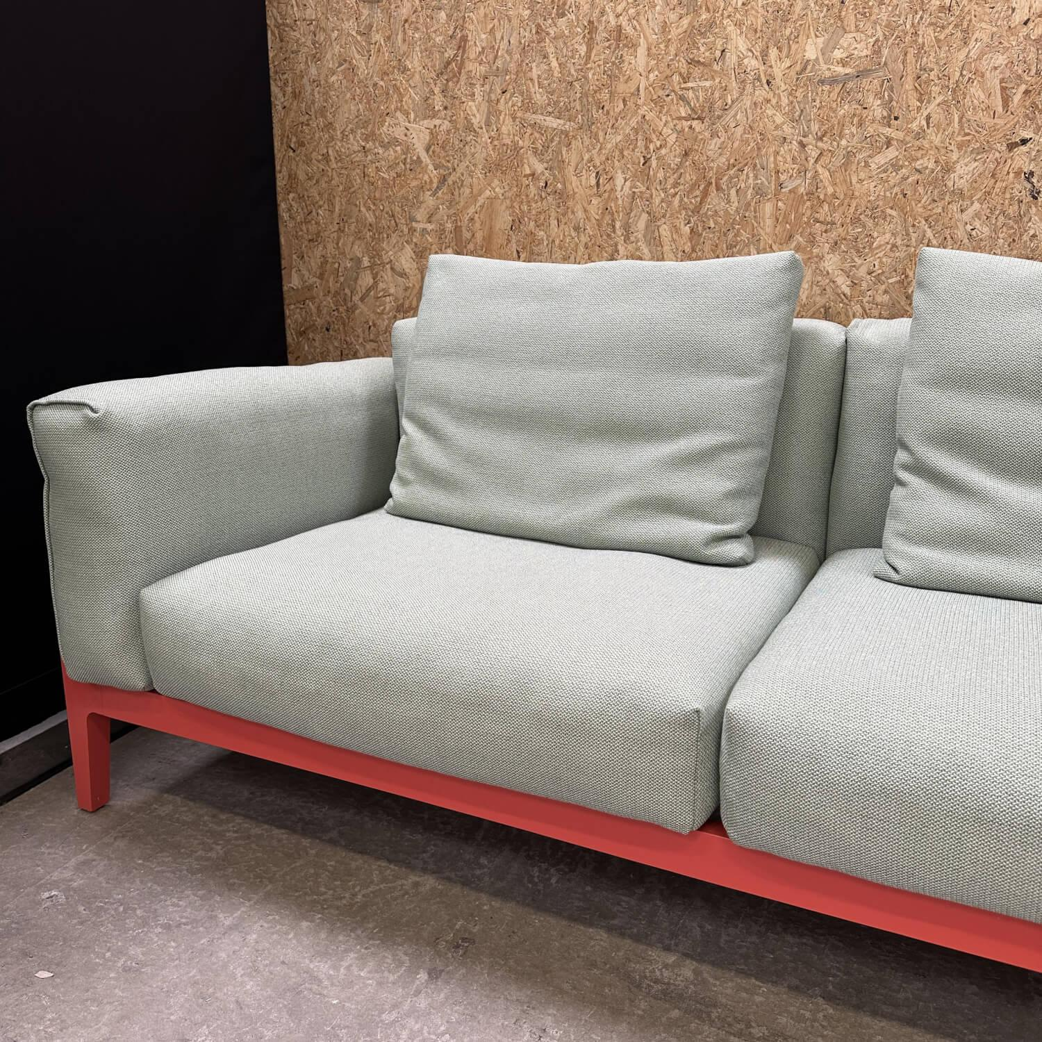 COR - Sofa Elm 22233 Stoff 10077 Hellgrün Gestell Massivholz Lackiert Flamingo Pink Rot - 2
