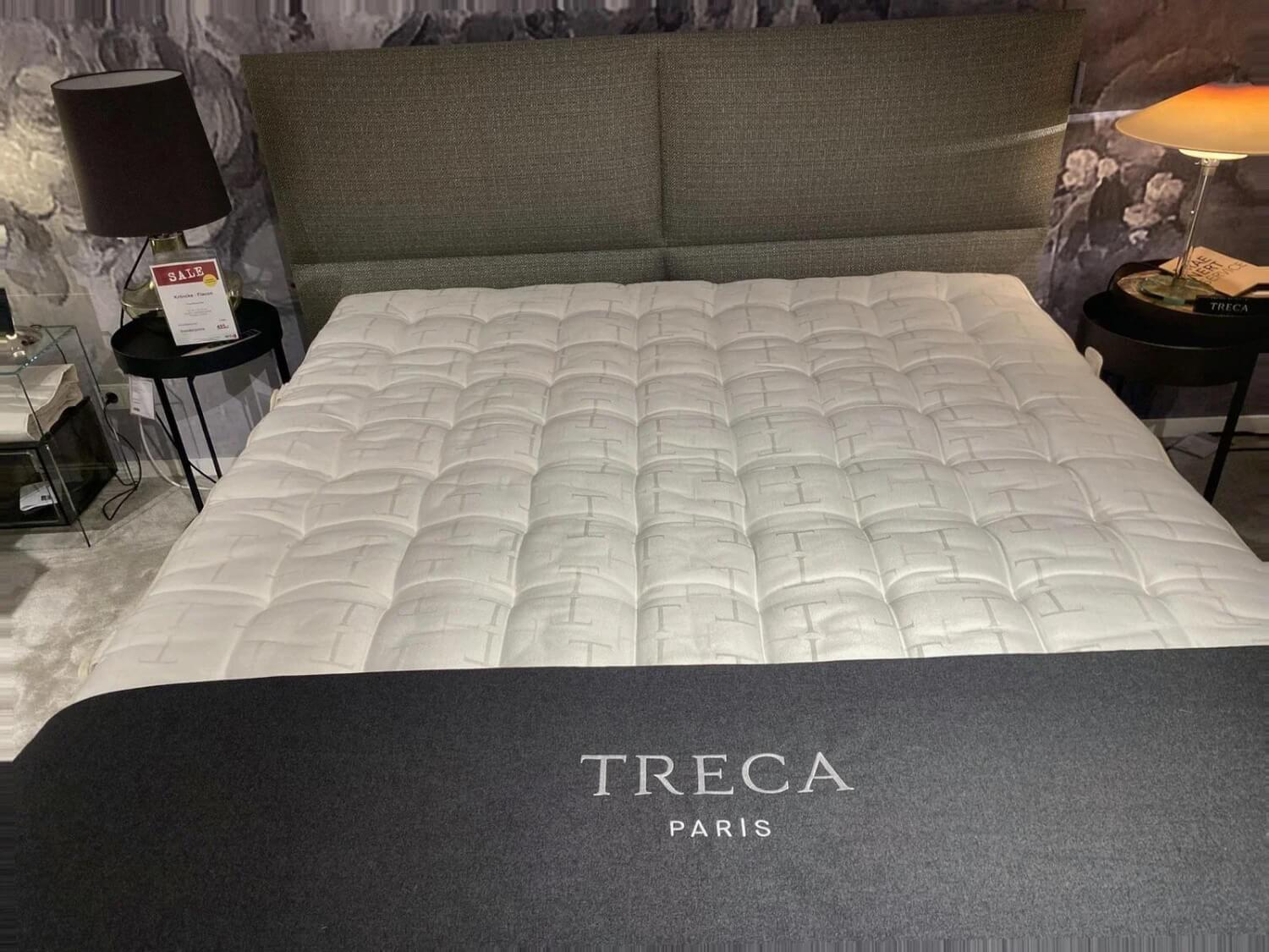 Treca Interiors - Polsterbett Portofino Stoff Tunis Olive Grün Füße Metall Schwarz Pulverbeschichtet Inklusive Matratzen - 2