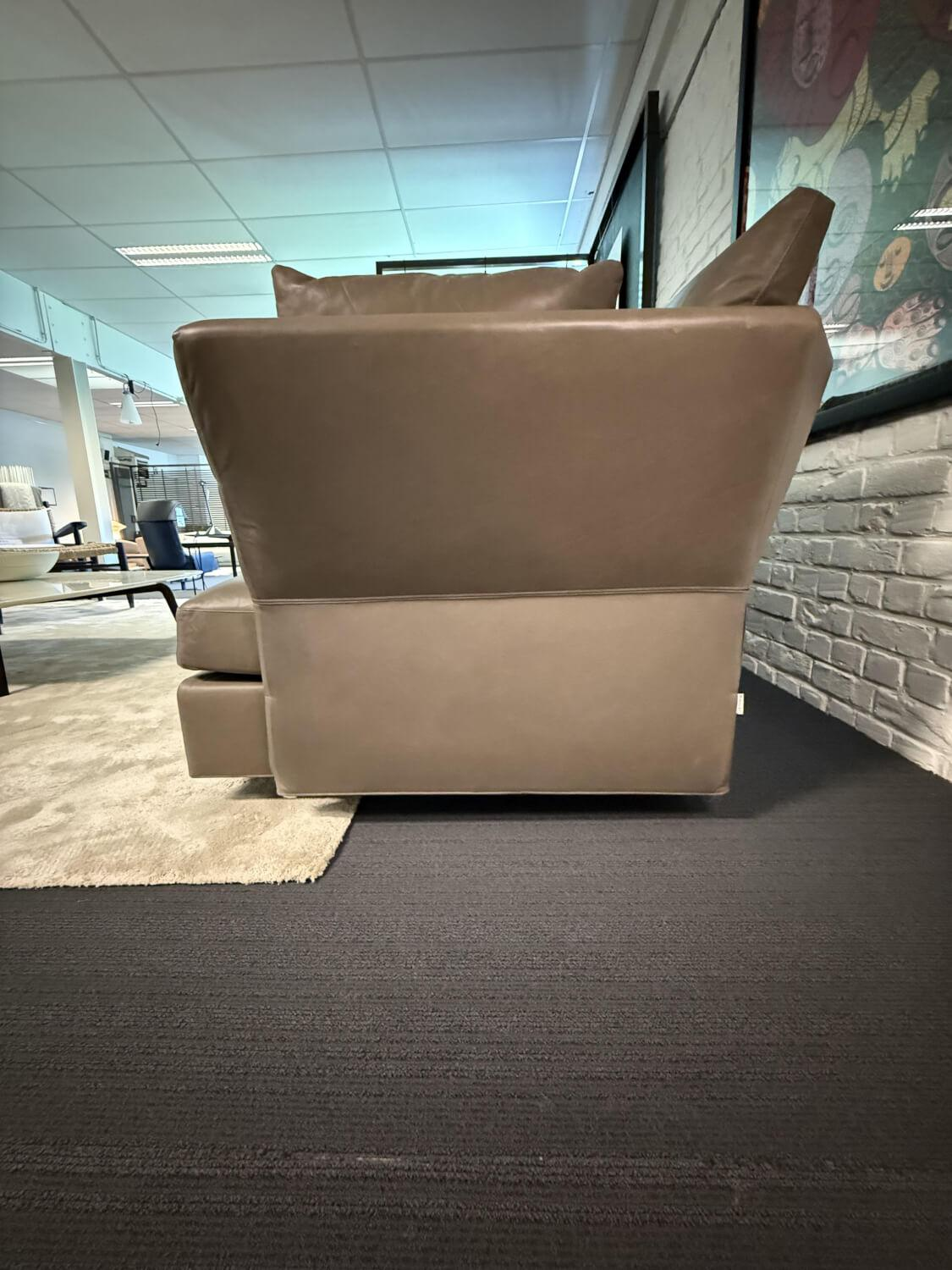 Molteni & C - Sofa Holiday Leder Sria Terra Braun Füße Metal Chrom Poliert - 4