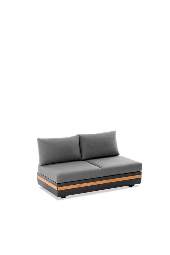 2-Sitzer Sofa Volano Gestell Aluminium Pulverbeschichtet Anthrazit Mit