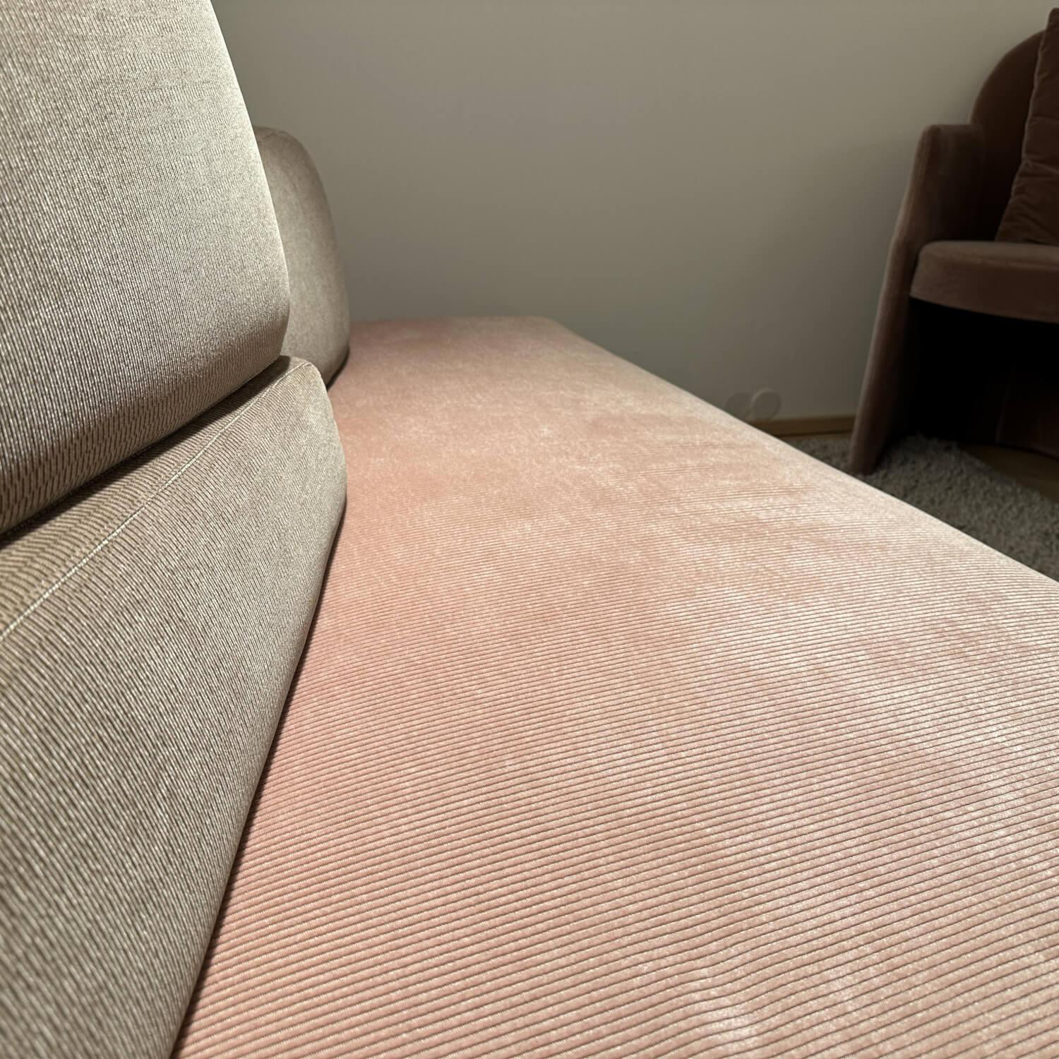 Brühl - Sofa Mosspink Bezug Cordstoff Rosa Und Veloursstoff Gemustert Grau Rosé Füße Aluminum - 6