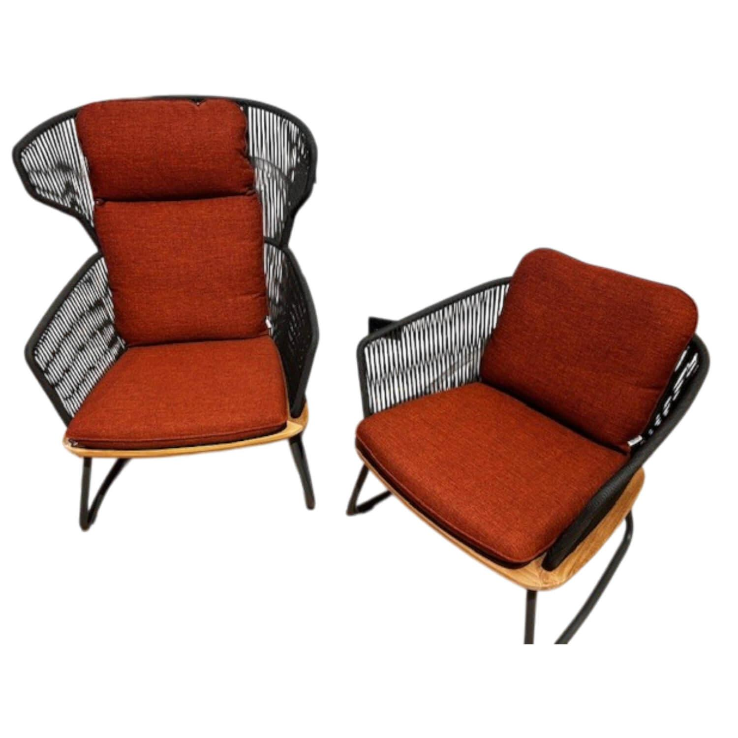 Weishäupl - 2er-Set Denia Relaxsessel Loungsessel Stoff 2 Ambra Terra Rot - 1