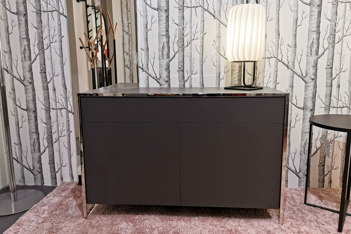 YOMEI - Kommode Smart Oberfläche Pantex Graphit Matt Gestell Edelstahl Poliert - 8