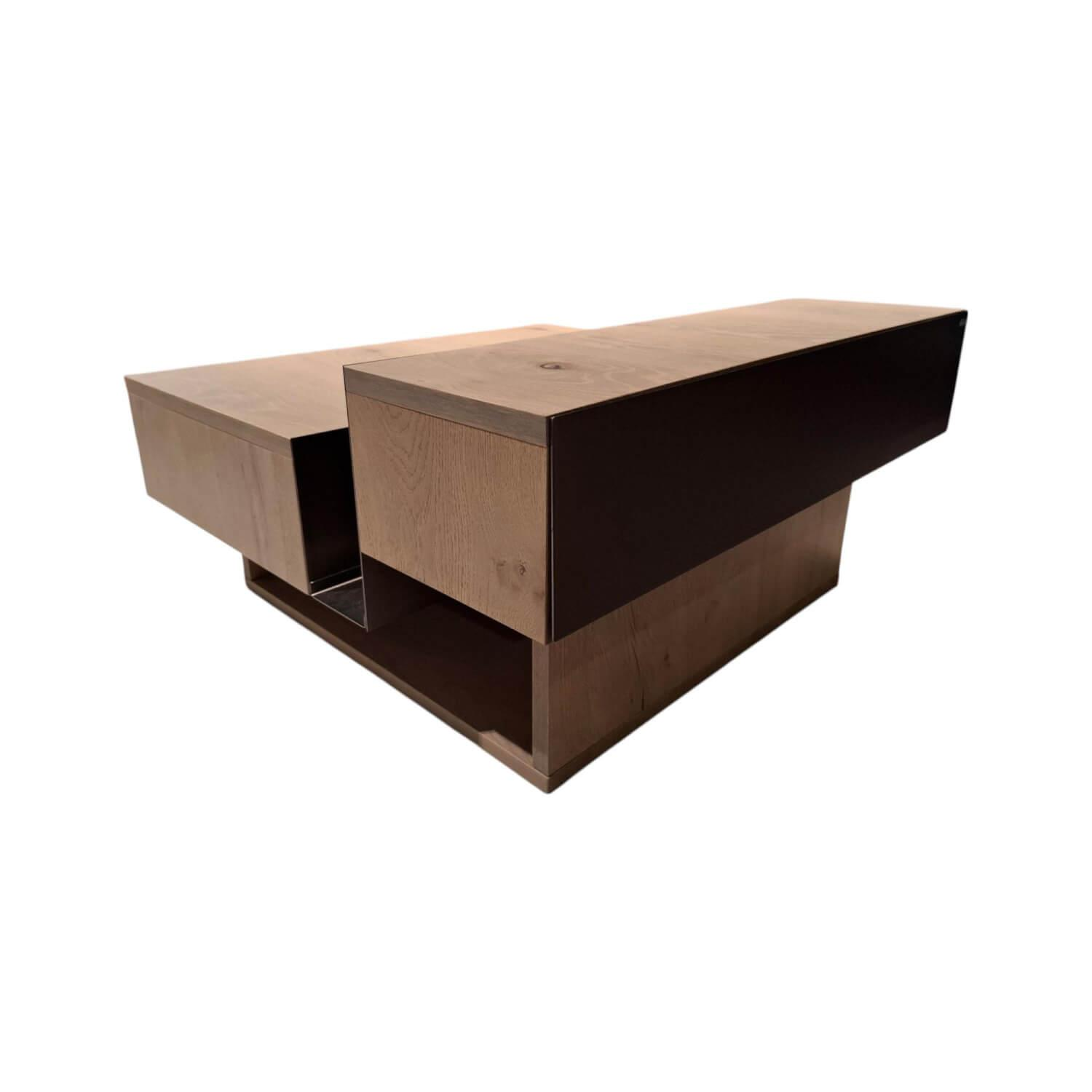 Voglauer - Couchtisch Vgalvino Alteiche Rustico Schwemmgrau Lackiert Akzent Metall - 1