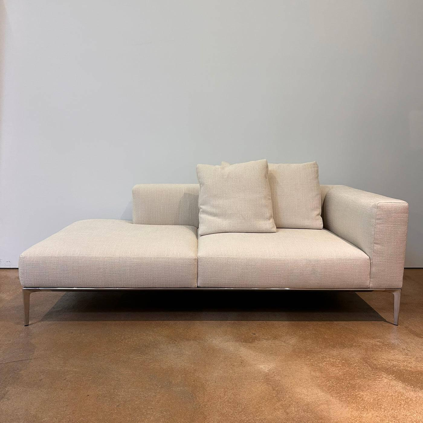 Walter Knoll - Recamiere Jaan Living 783 25 RA L Stoff Tonga 7615 Off White Beige Gestell Hochglanz Poliert Mit Kissen - 2