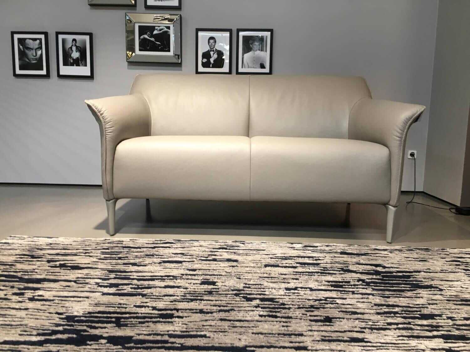 Leolux - Sofa Mayon Zweisitzer. Leder Senso 1290 Mist Beige Füße Lackiert - 2