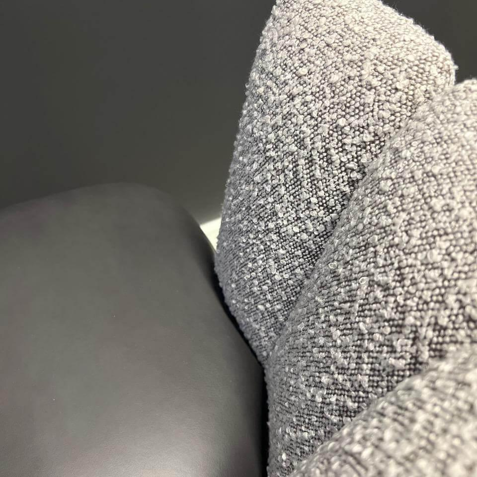 KFF - Stuhl Gaia Leder Sauvage Dunkel Braun Rücken Stoff Ascot Sand Hell Beige 4 Fuß Rundrohrgestell Schwarz - 4