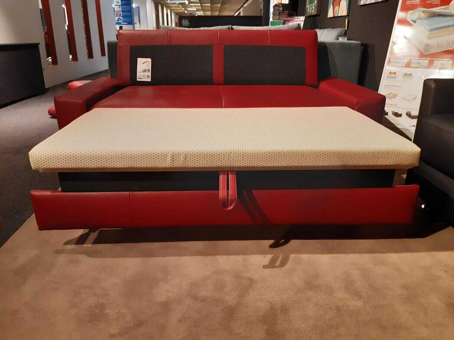 Bali - Schlafsofa Flexa Leder 24-5050 Bordeaux Rot - 15