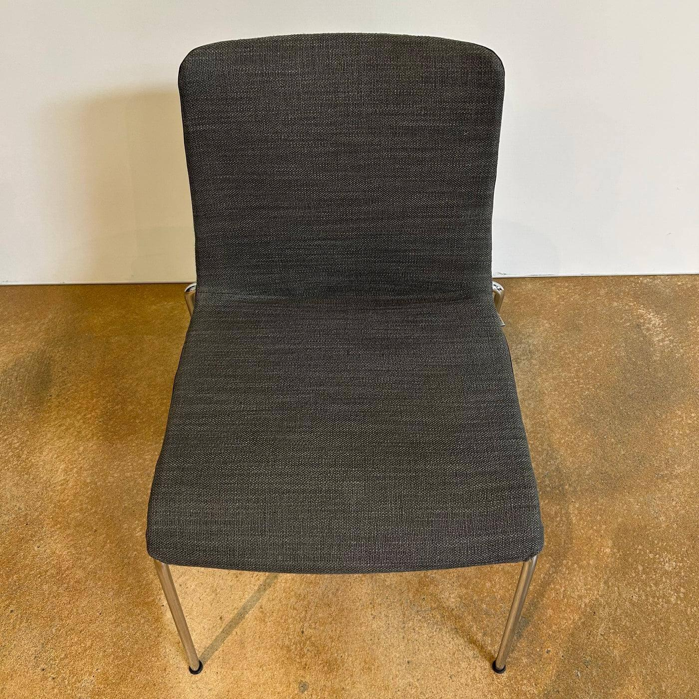 Walter Knoll - 6er Set Stuhl Liz 1300 Stoff Bora Slate Grau Gestell Hochglanz Verchromt Stapelbar Mit Kunststoffgleitern - 5